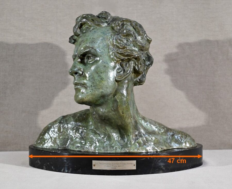Important Bronze « Jean Mermoz », signé A.Ouline – 1ère partie XXe – Image 22