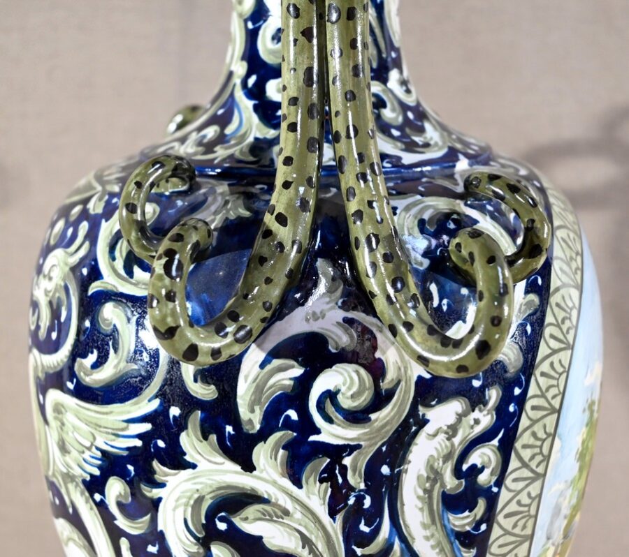 Important Vase en Faïence, style Renaissance – 2ème partie XIXe – Image 14