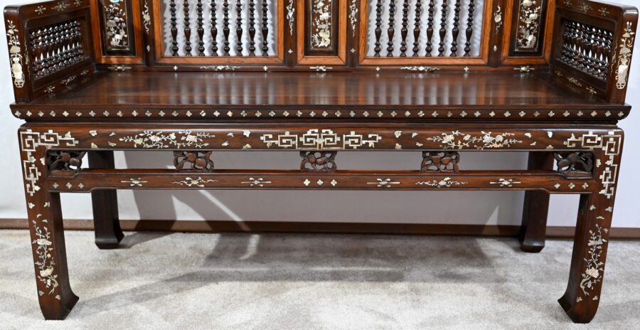 Petite Banquette Indochinoise en Palissandre – Fin XIXe – Image 16