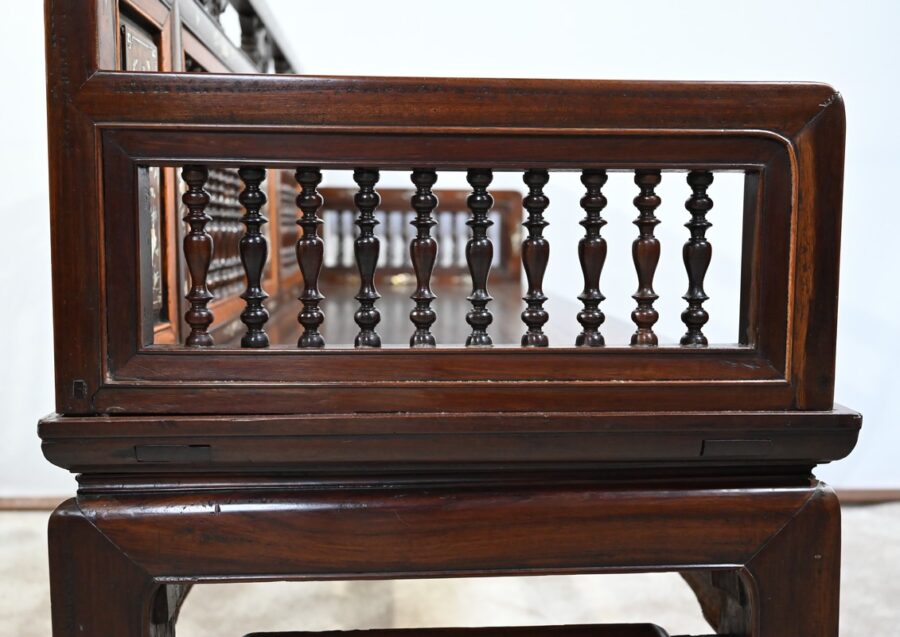 Petite Banquette Indochinoise en Palissandre – Fin XIXe – Image 22