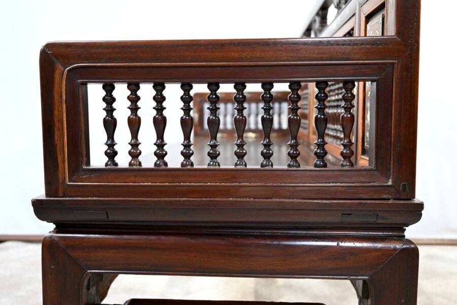 Petite Banquette Indochinoise en Palissandre – Fin XIXe – Image 24