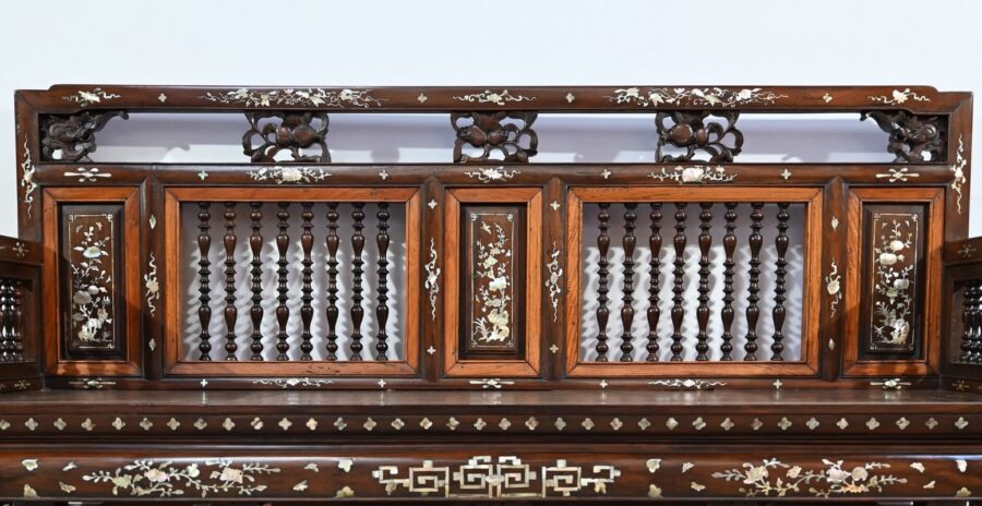 Petite Banquette Indochinoise en Palissandre – Fin XIXe – Image 6