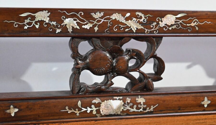 Petite Banquette Indochinoise en Palissandre – Fin XIXe – Image 8
