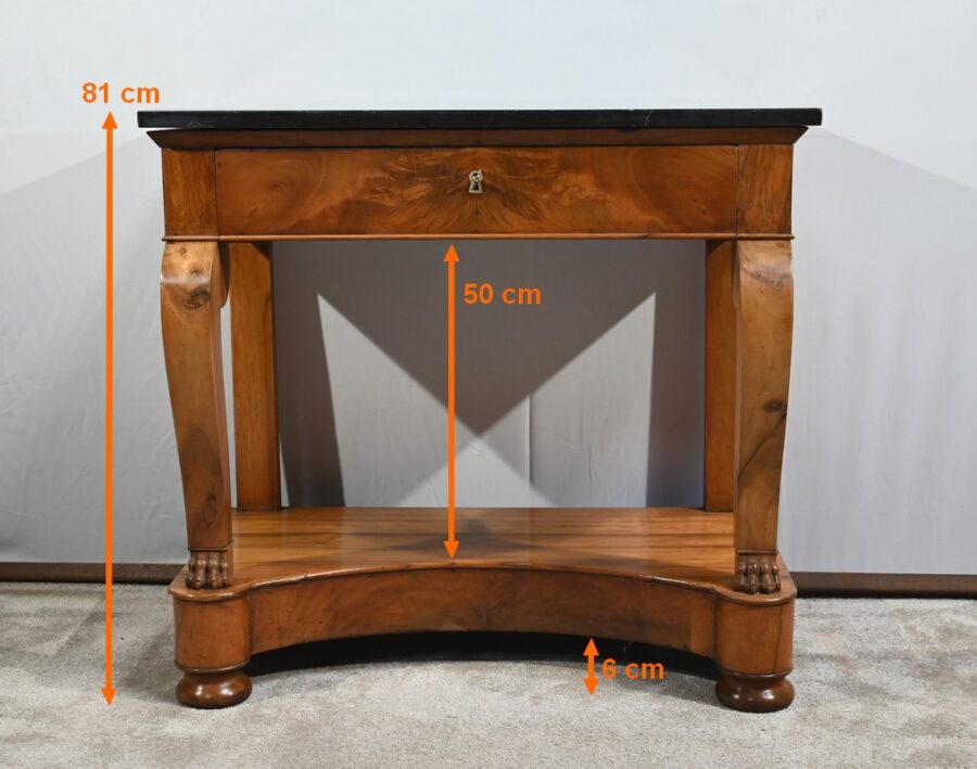 Petite Console de Propriété en Noyer, époque Restauration – Début XIXe – Image 22