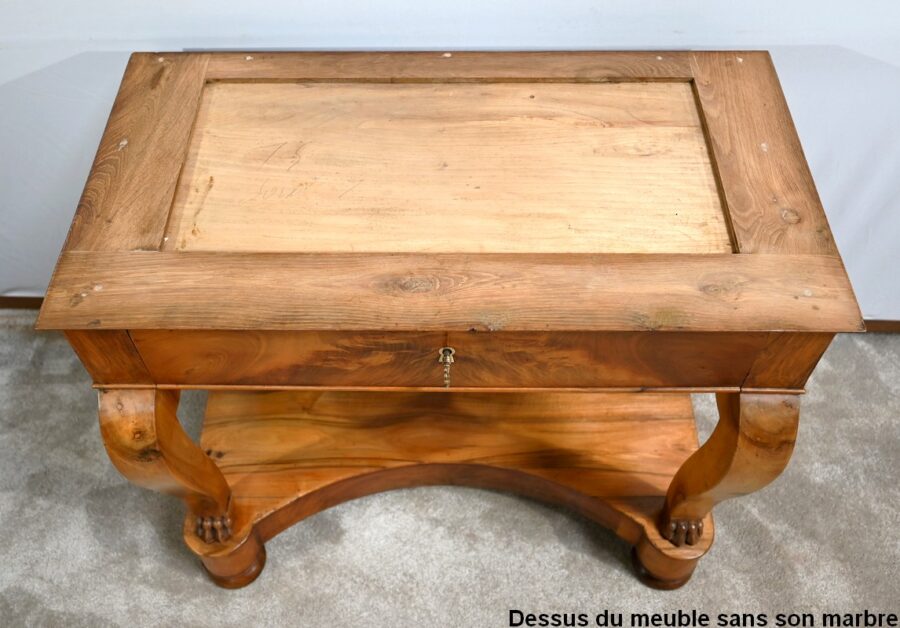 Petite Console de Propriété en Noyer, époque Restauration – Début XIXe – Image 25