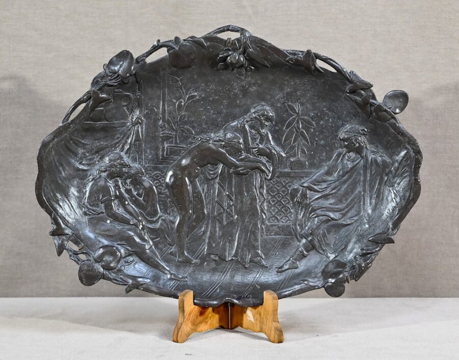 Plateau en Bronze « Un Marchand d’Esclaves », signé A.Moreau d’après V.Giraud – Fin XIXe