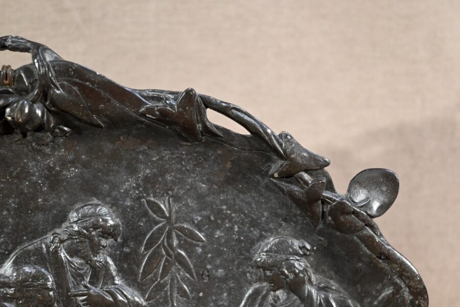 Plateau en Bronze « Un Marchand d’Esclaves », signé A.Moreau d’après V.Giraud – Fin XIXe – Image 14