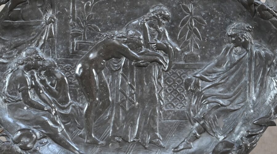 Plateau en Bronze « Un Marchand d’Esclaves », signé A.Moreau d’après V.Giraud – Fin XIXe – Image 5