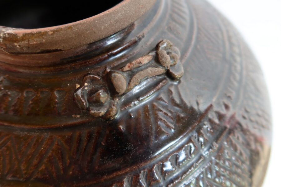 Important Vase pansu en Terre Cuite Vernissée - 1900 – Image 9
