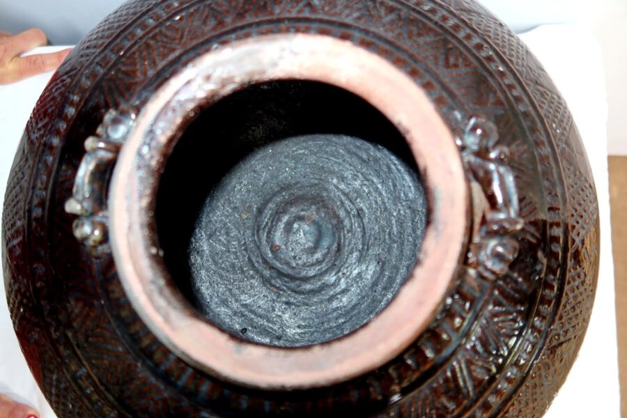 Important Vase pansu en Terre Cuite Vernissée - 1900 – Image 19