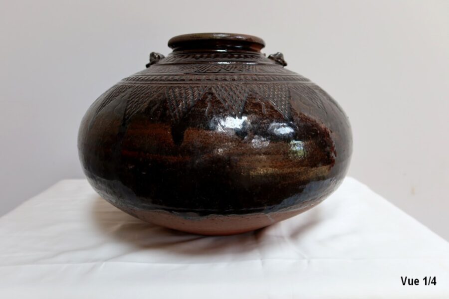 Important Vase pansu en Terre Cuite Vernissée - 1900 – Image 4