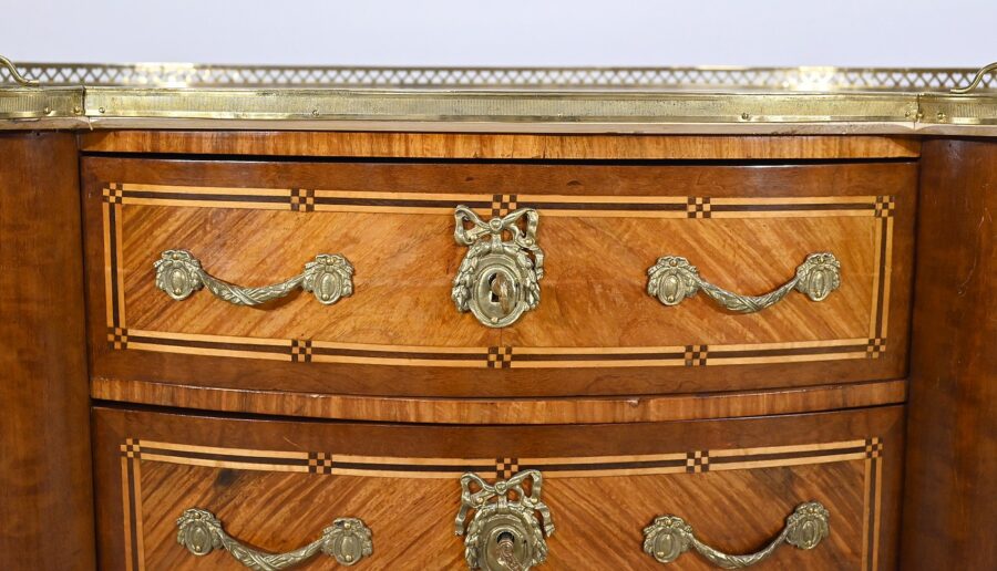 Commode Rognon en Bois Précieux, style Transition Louis XIV / Louis XV – Fin XIXe – Image 11