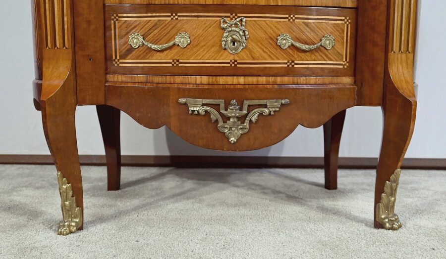Commode Rognon en Bois Précieux, style Transition Louis XIV / Louis XV – Fin XIXe – Image 14