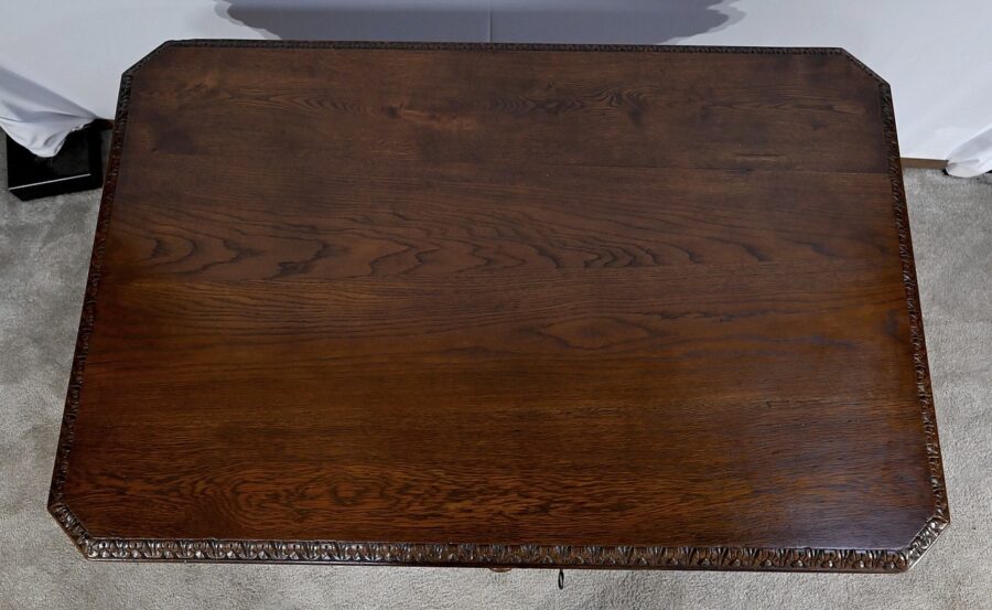 Table Bureau en Chêne, goût Renaissance Gothique – Fin XIXe – Image 5