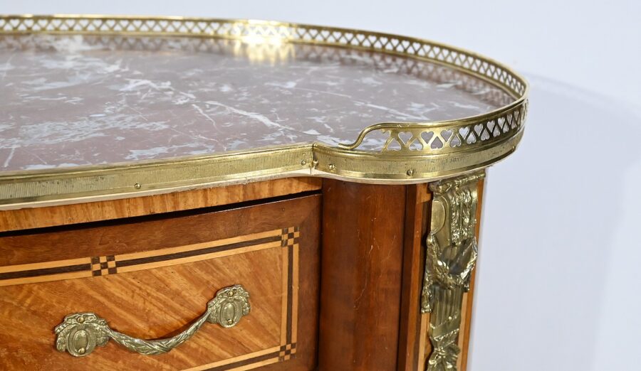 Commode Rognon en Bois Précieux, style Transition Louis XIV / Louis XV – Fin XIXe – Image 7
