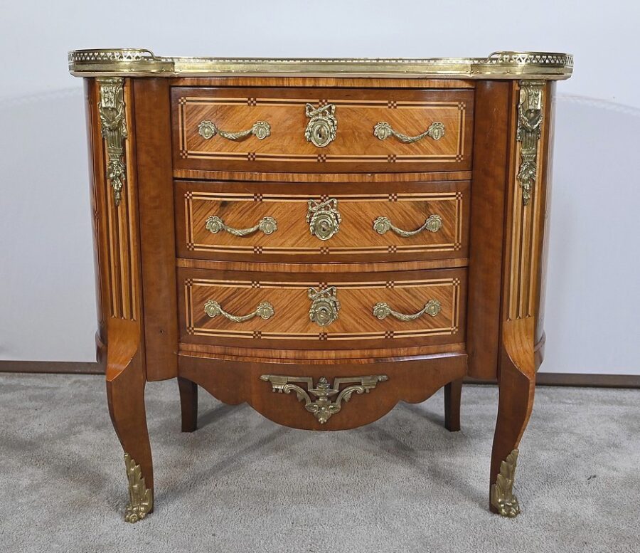 Commode Rognon en Bois Précieux, style Transition Louis XIV / Louis XV – Fin XIXe – Image 8