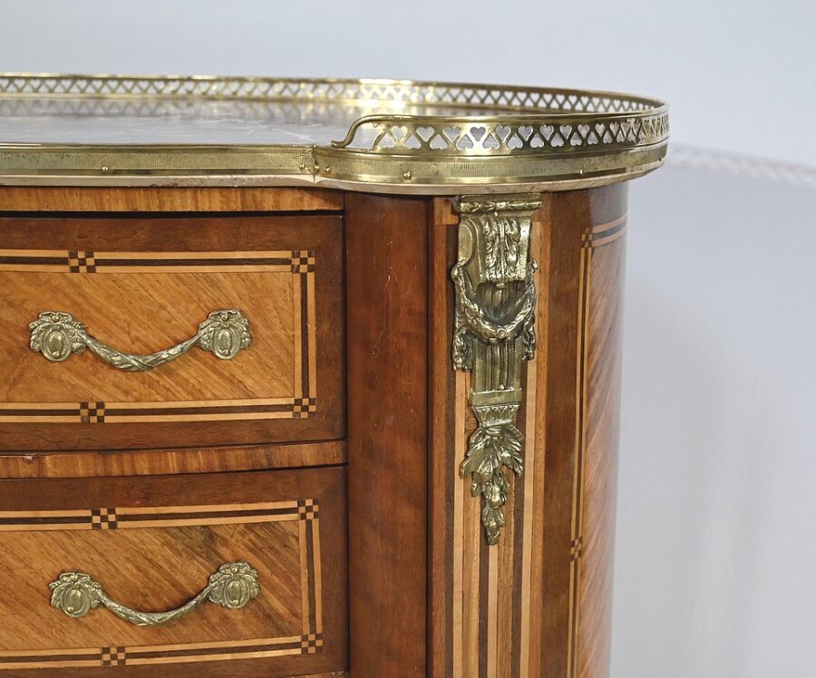 Commode Rognon en Bois Précieux, style Transition Louis XIV / Louis XV – Fin XIXe – Image 9