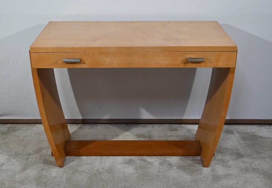 Console ou Petit Bureau en Sycomore, Art Déco – 1940