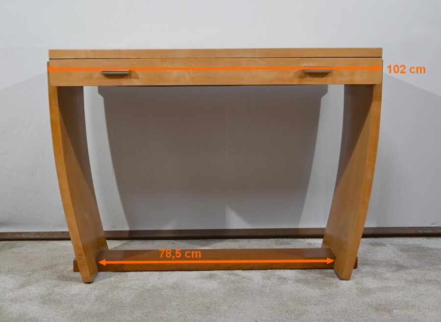 Console ou Petit Bureau en Sycomore, Art Déco – 1940 – Image 17
