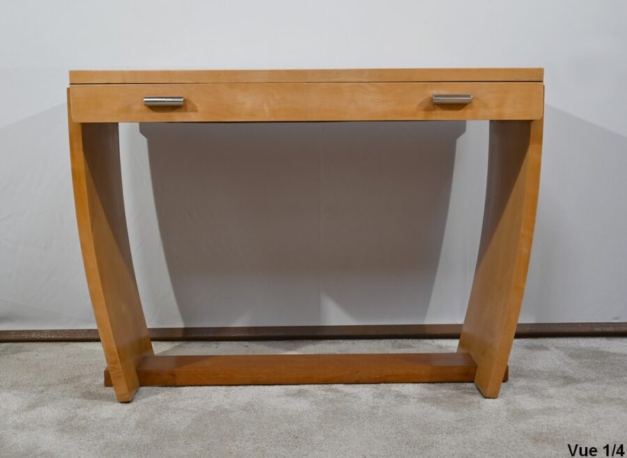 Console ou Petit Bureau en Sycomore, Art Déco – 1940 – Image 5