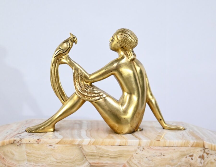 Ensemble de Cheminée en Onyx et Bronze, estampillé A. Gapaillard, Art Déco – 1920 – Image 23