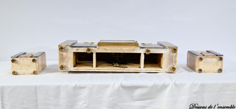 Ensemble de Cheminée en Onyx et Bronze, estampillé A. Gapaillard, Art Déco – 1920 – Image 30