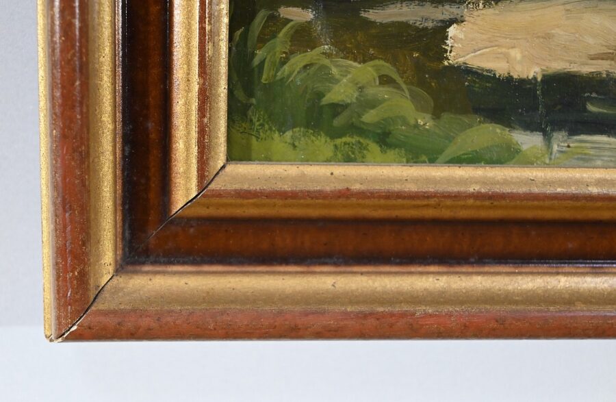 Peinture à l'Huile sur Bois, signée M.Cauvet – 1958 – Image 10