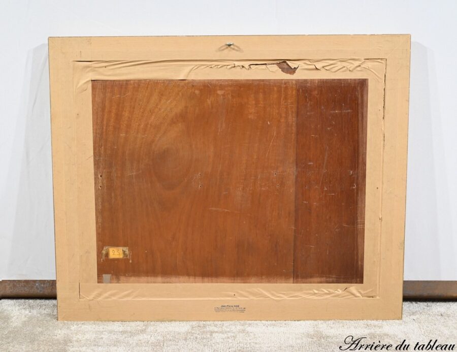 Peinture à l'Huile sur Bois, signée M.Cauvet – 1958 – Image 14