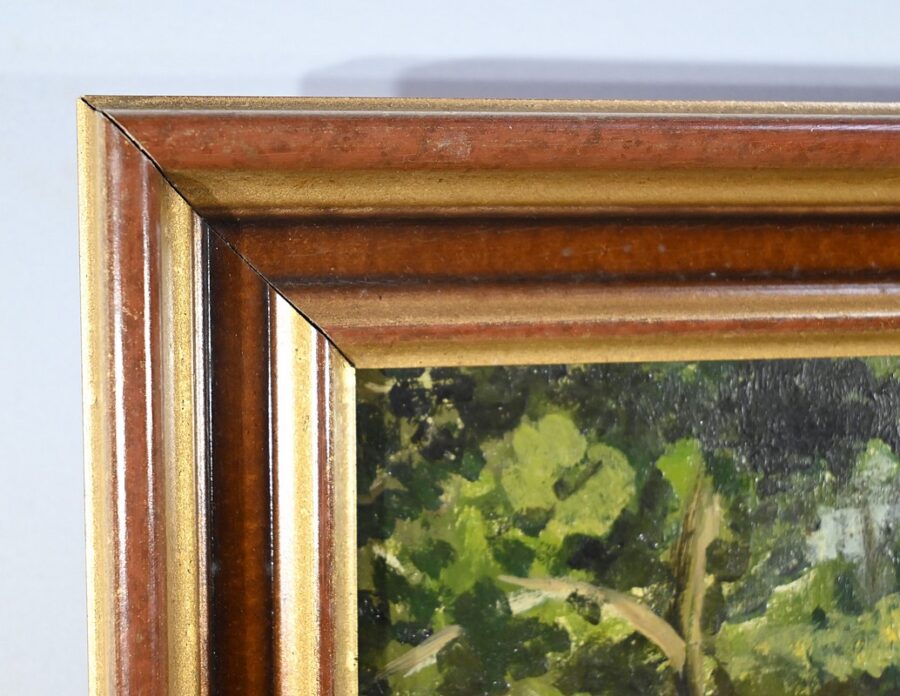 Peinture à l'Huile sur Bois, signée M.Cauvet – 1958 – Image 8