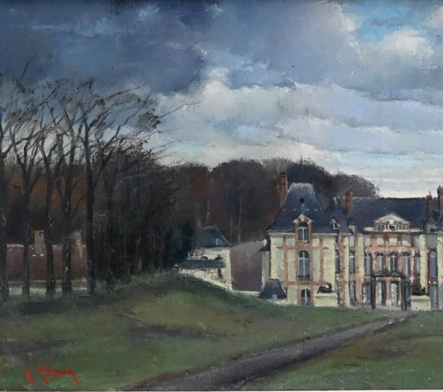 Grand Tableau « Château de Gros Bois », signé A.Mémin – 1954 – Image 11