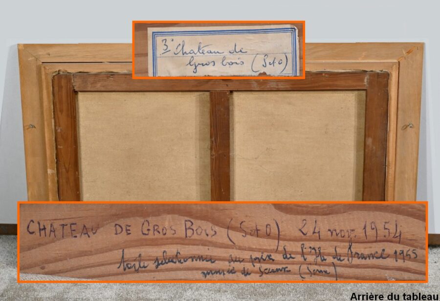 Grand Tableau « Château de Gros Bois », signé A.Mémin – 1954 – Image 21