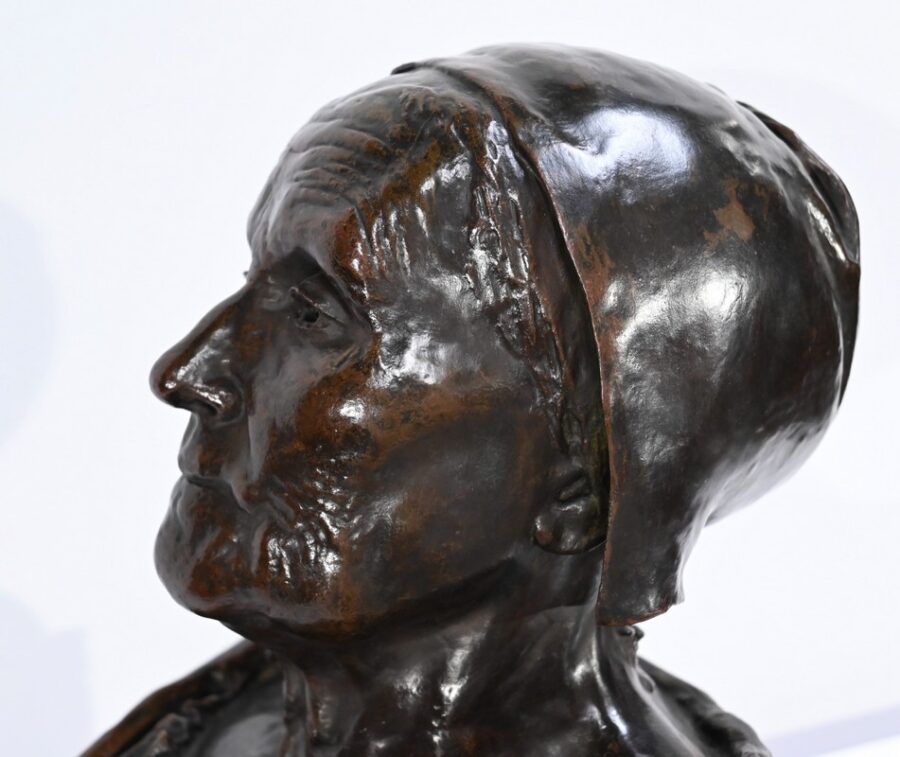 Important Buste de Bretonne en Bronze, signé G.Demée – Fin XIXe – Image 15