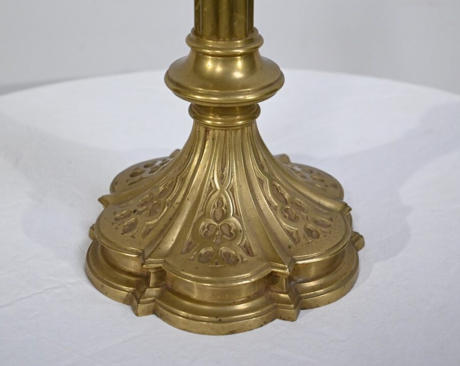 Important Flambeau en Bronze Doré – Fin XIXe – Image 13