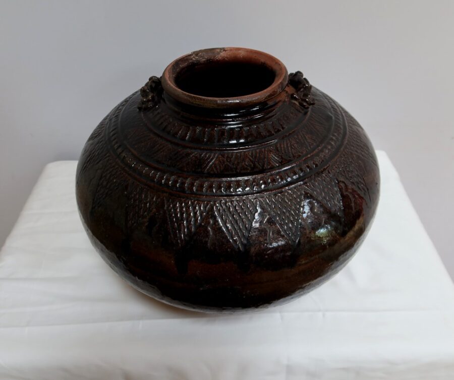 Important Vase pansu en Terre Cuite Vernissée - 1900