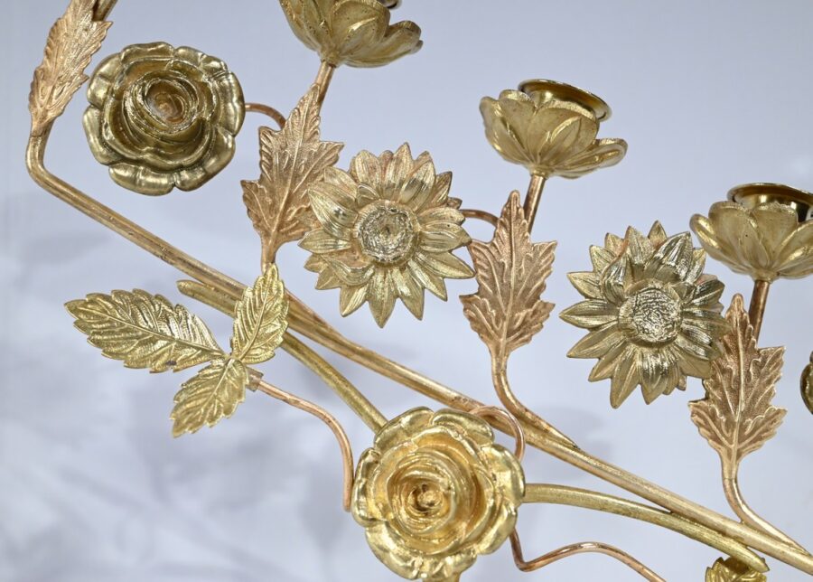 Paire de Candélabres d'Autel en Laiton – 1920 – Image 11