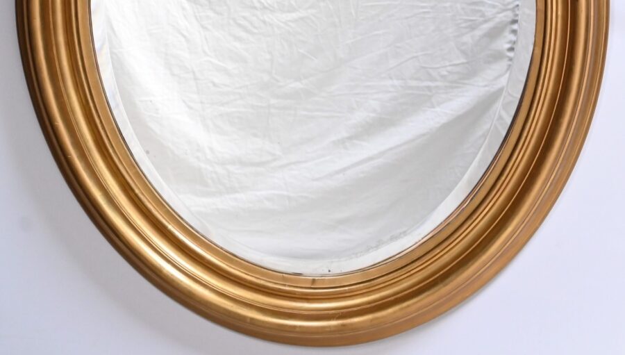 Rare Paire de Miroirs Ovales – Milieu XIXe – Image 12