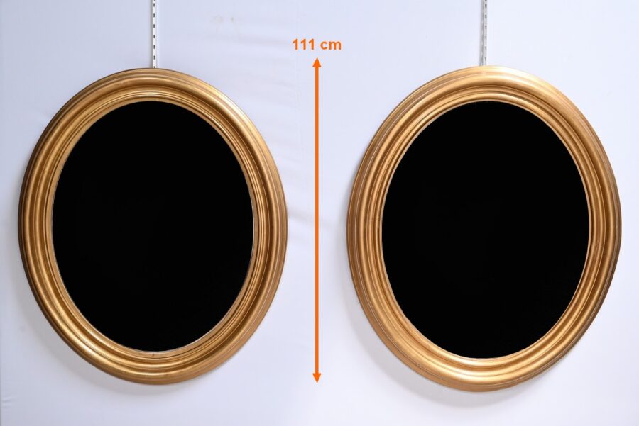 Rare Paire de Miroirs Ovales – Milieu XIXe – Image 2