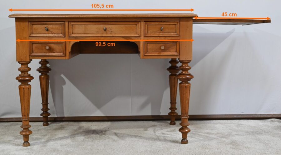 Petit Bureau en Noyer, style Louis XVI – Fin XIXe – Image 26