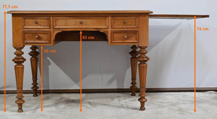 Petit Bureau en Noyer, style Louis XVI – Fin XIXe – Image 28