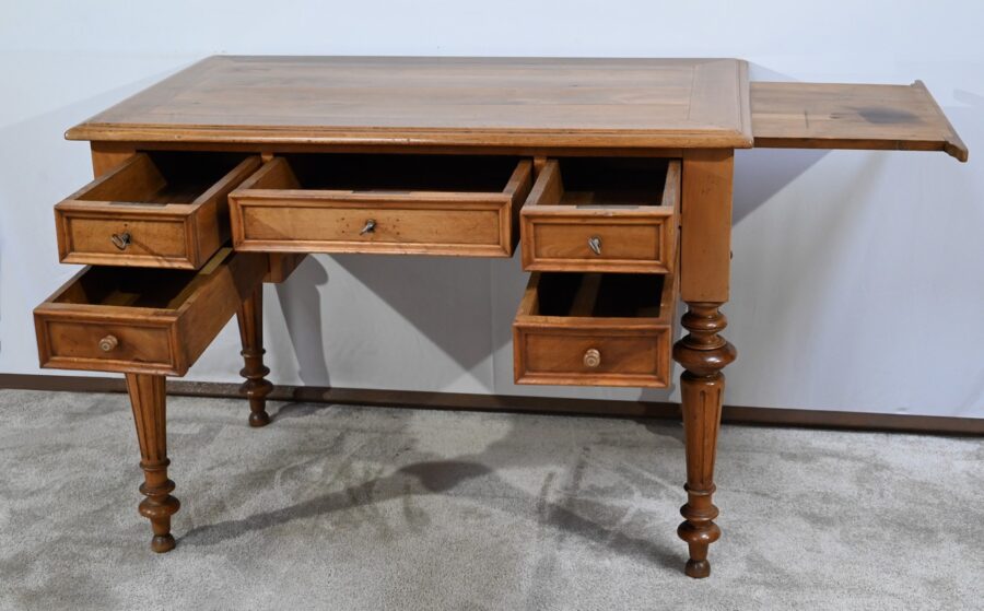 Petit Bureau en Noyer, style Louis XVI – Fin XIXe – Image 4