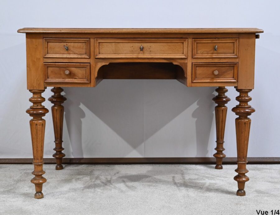 Petit Bureau en Noyer, style Louis XVI – Fin XIXe – Image 6