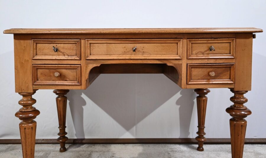 Petit Bureau en Noyer, style Louis XVI – Fin XIXe – Image 7