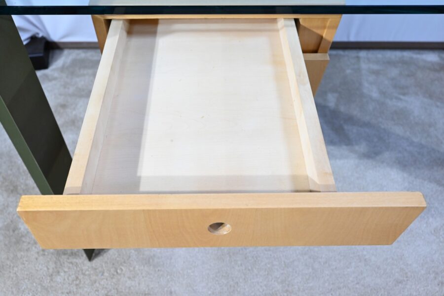 Bureau en Verre et Sycomore, par J.Rondineau pour le Cabinet XI Design – Fin XXe – Image 20
