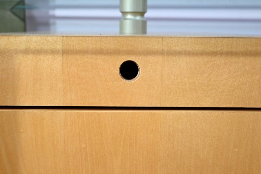Bureau en Verre et Sycomore, par J.Rondineau pour le Cabinet XI Design – Fin XXe – Image 8