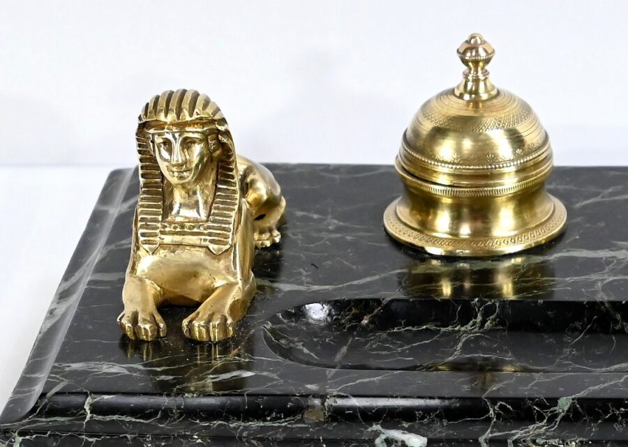 Encrier en Bronze et Marbre, style Empire - 1ère partie XIXe – Image 10