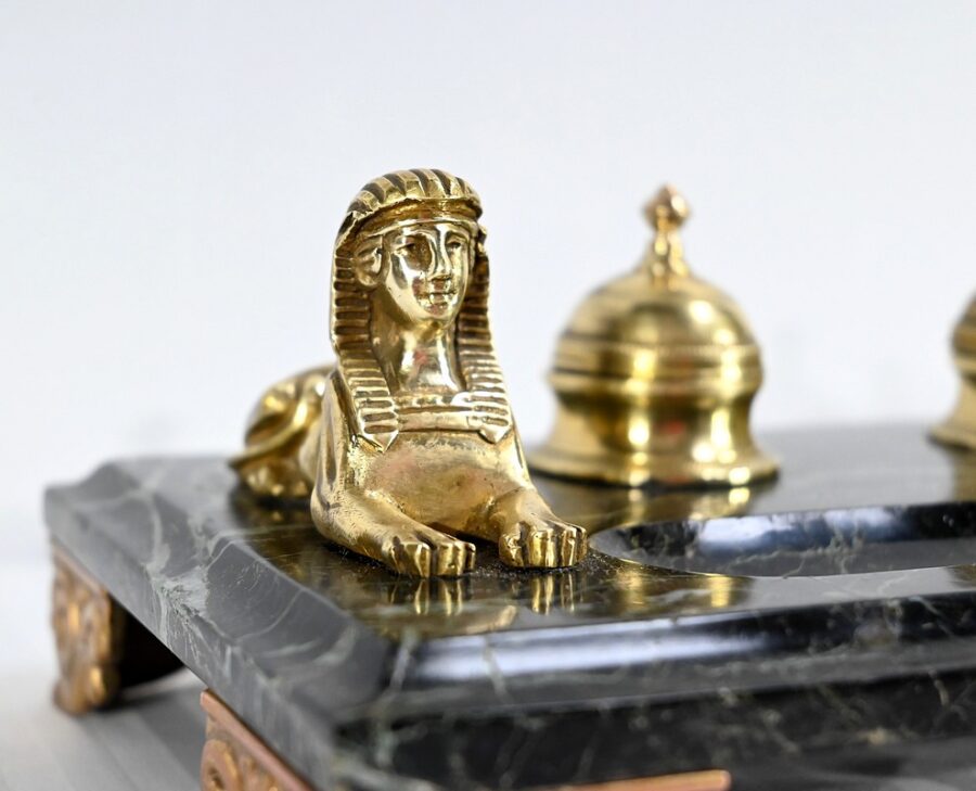 Encrier en Bronze et Marbre, style Empire - 1ère partie XIXe – Image 11