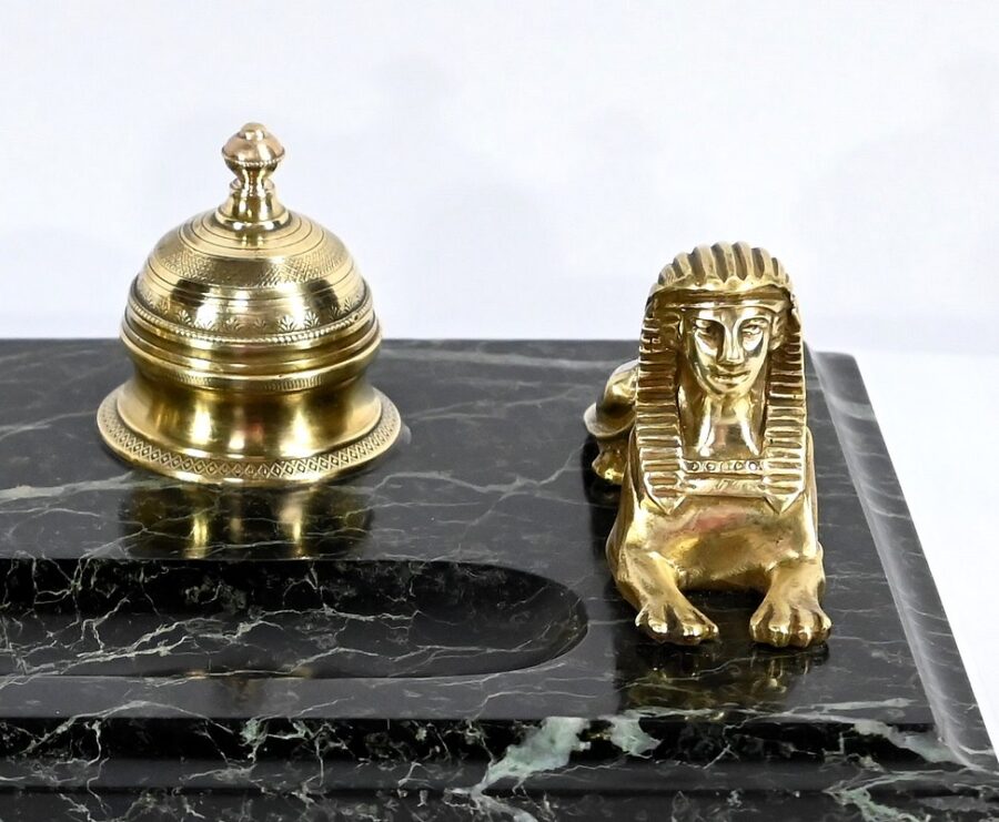 Encrier en Bronze et Marbre, style Empire - 1ère partie XIXe – Image 12