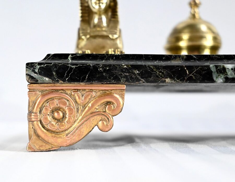 Encrier en Bronze et Marbre, style Empire - 1ère partie XIXe – Image 14
