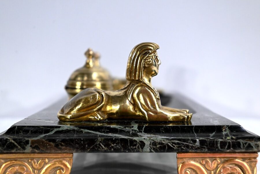 Encrier en Bronze et Marbre, style Empire - 1ère partie XIXe – Image 17