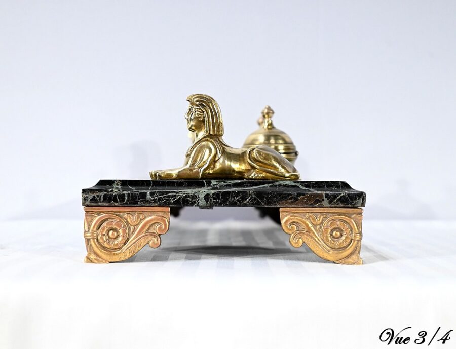 Encrier en Bronze et Marbre, style Empire - 1ère partie XIXe – Image 18